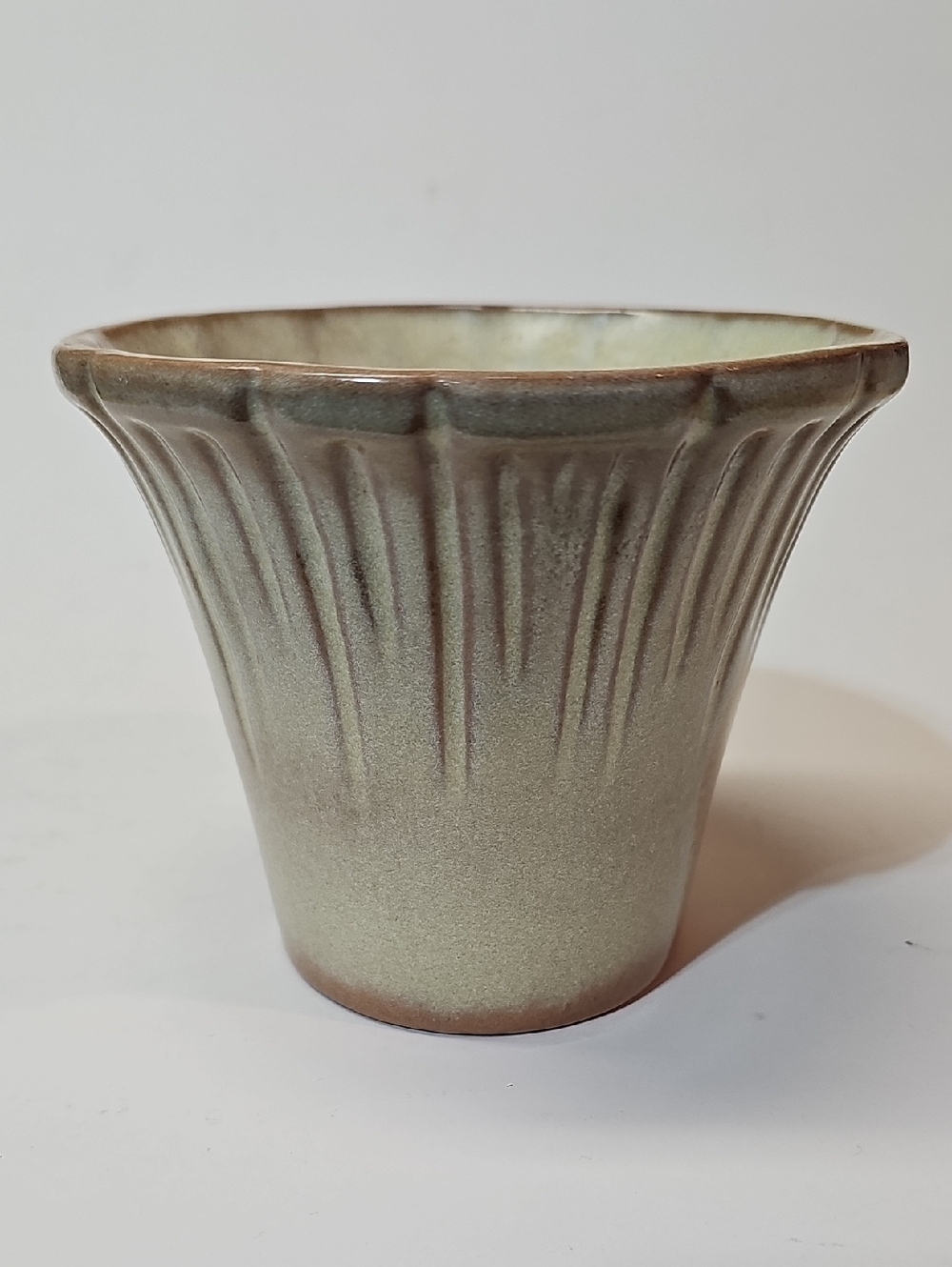 Vintage Frankoma Ceramic A6 Flared Planter Plant Pot Jardiniere - Desert Gold